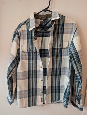 Eddie Bauer Mens Relaxed Fit Plaid Thick Flannel Shirt